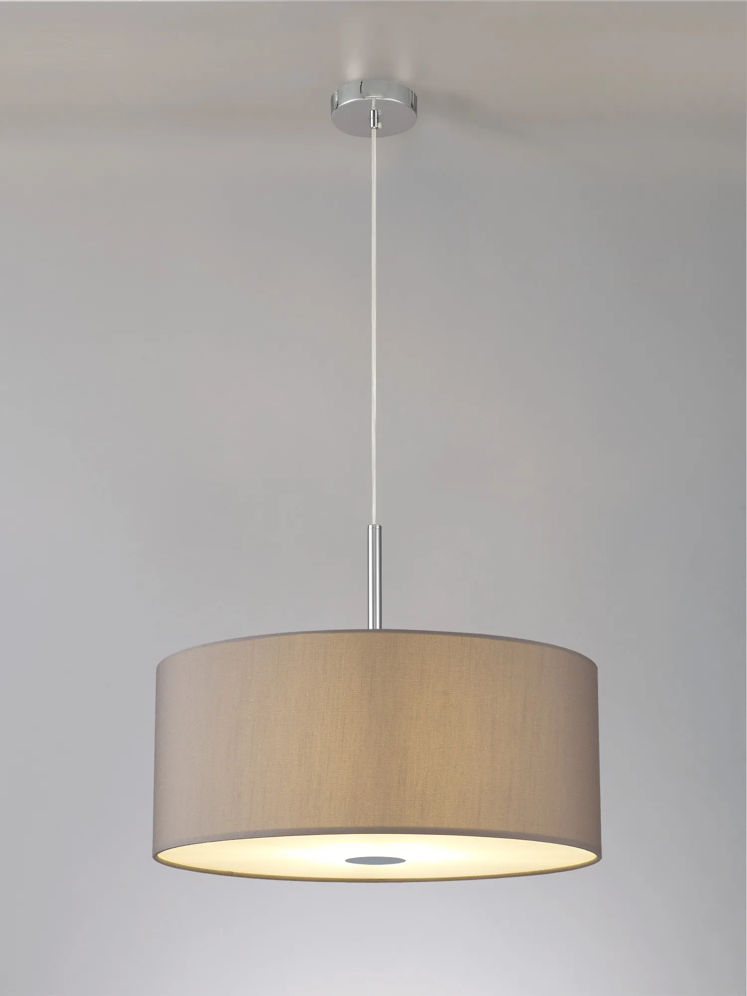 Baymont 60cm 5 Light Pendant Polished Chrome; Grey/White; Frosted Diffuser DK0482  Deco Baymont CH GR